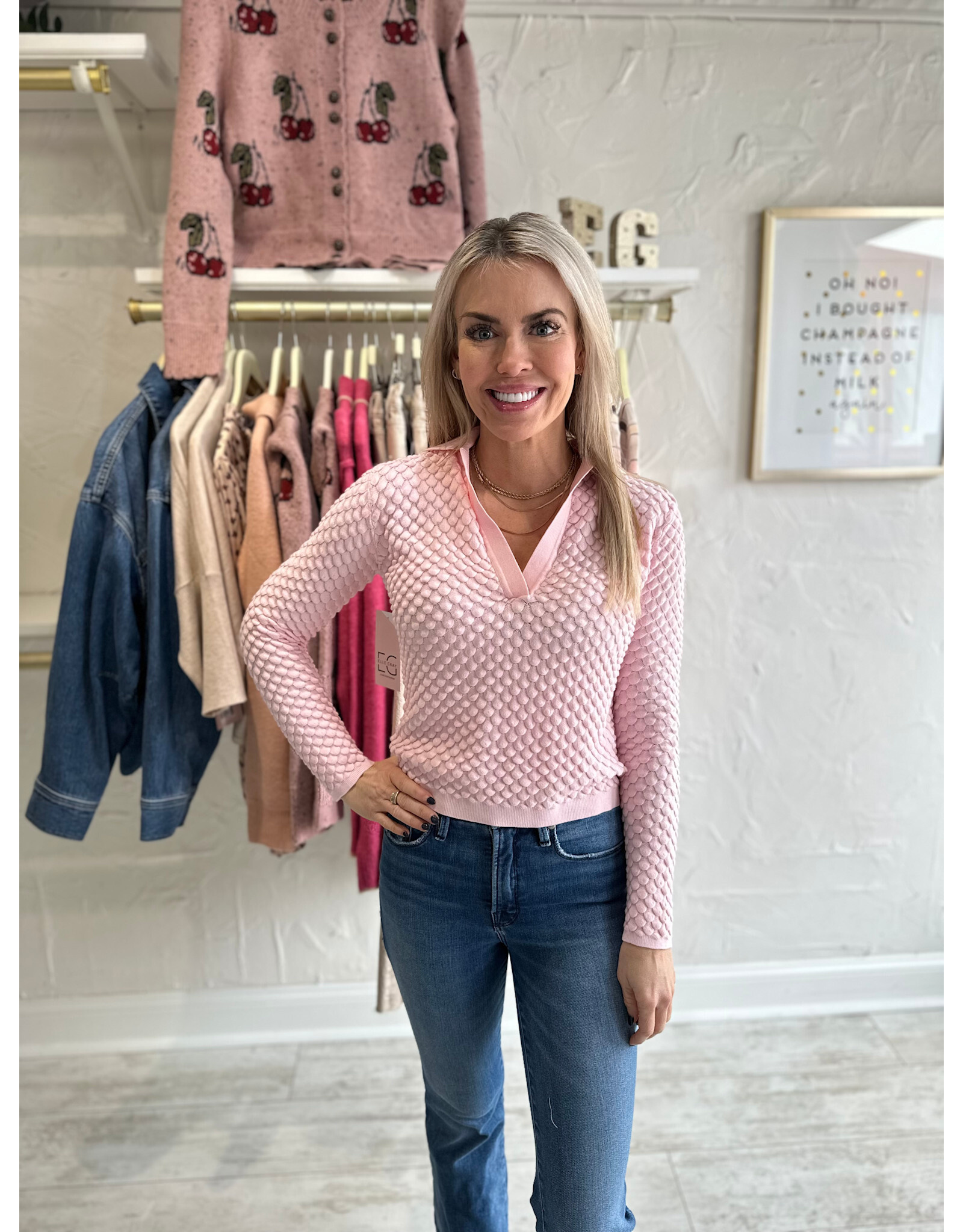 JILLIAN POLO BUBBLE TOP