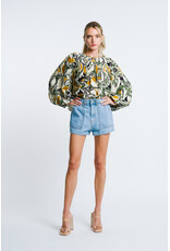 ABSTRACT LEAF PRINT BLOUSE