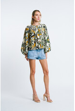 ABSTRACT LEAF PRINT BLOUSE