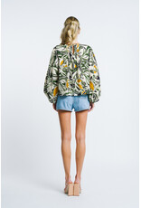 ABSTRACT LEAF PRINT BLOUSE