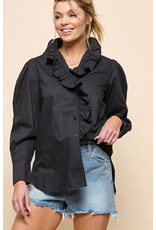 CEZELE ARIA RUFFLE LONG SLEEVE TOP