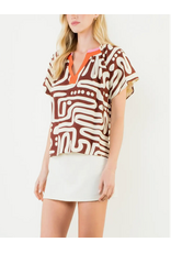 NADIA PATTERN V NECK TOP