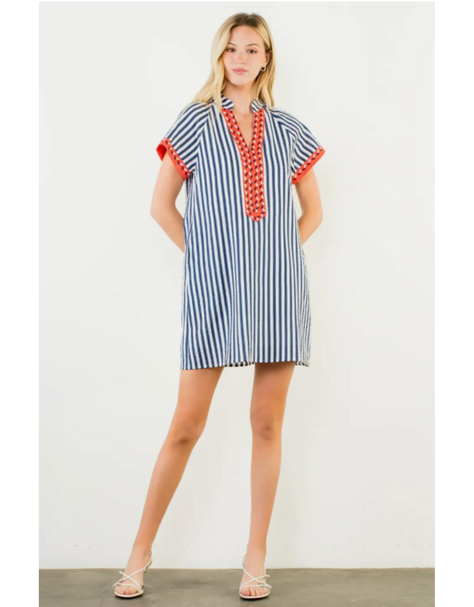 SALMA STRIPED MINI DRESS
