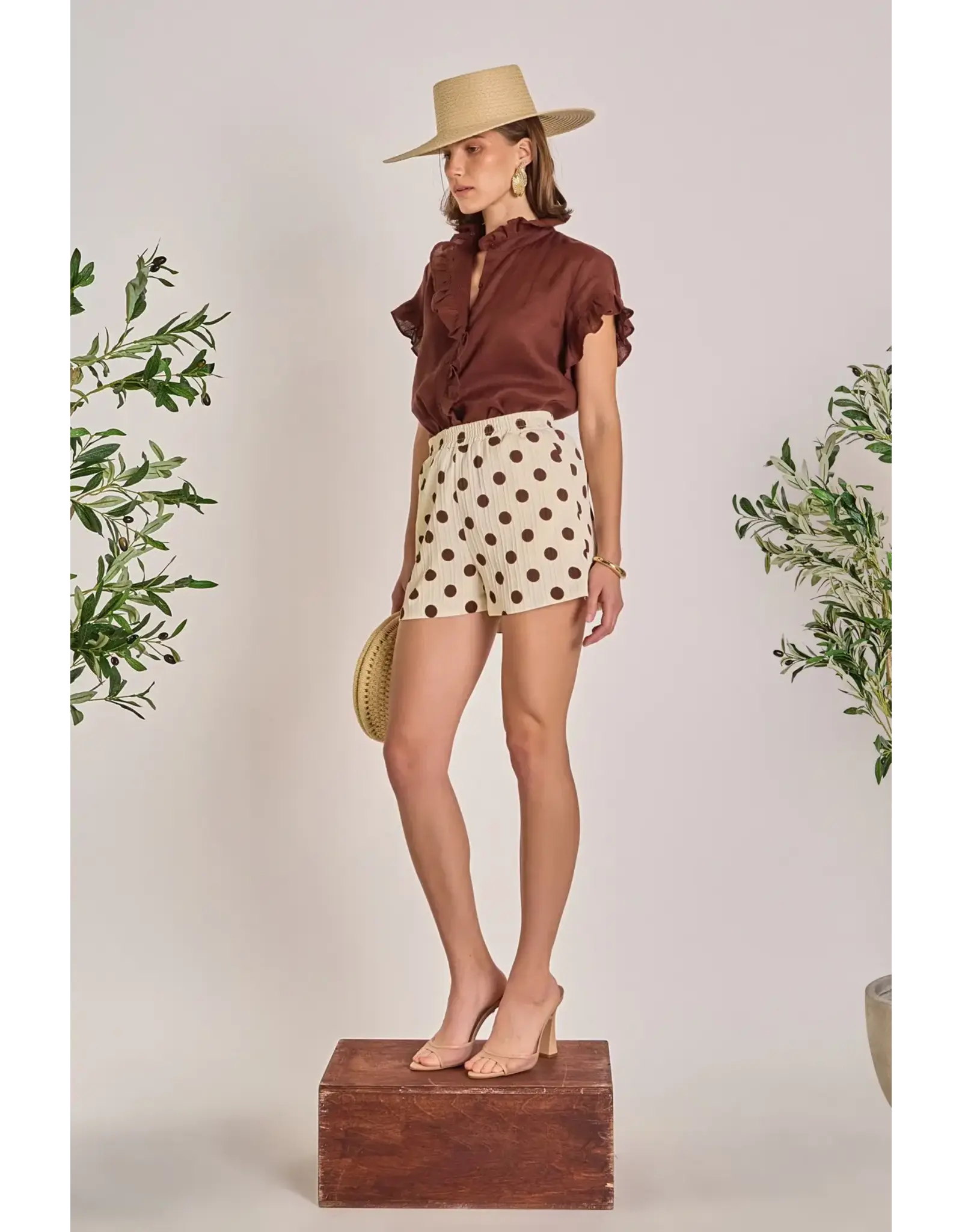 KINSLEY LINEN RUFFLE SHIRT