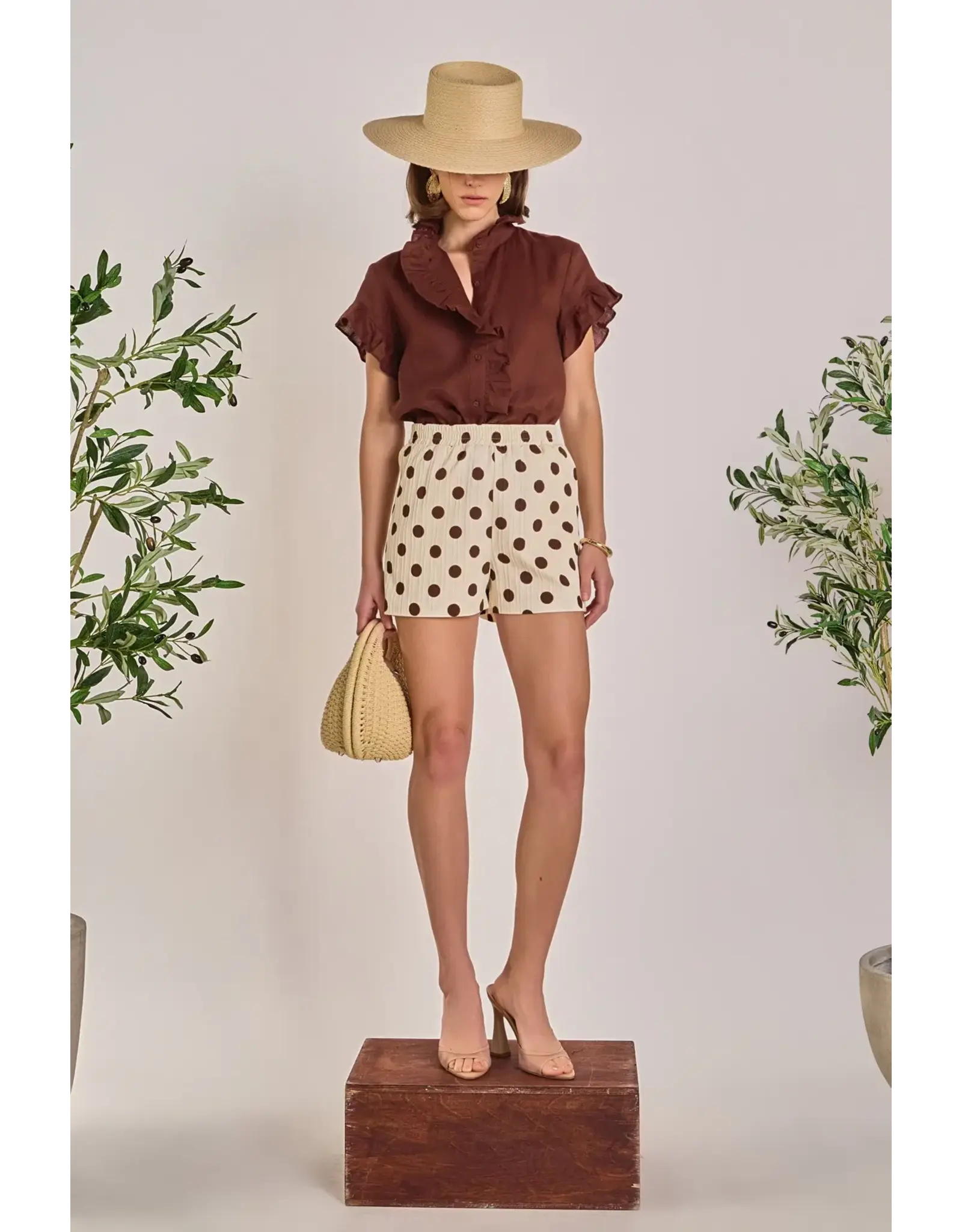 KINSLEY LINEN RUFFLE SHIRT