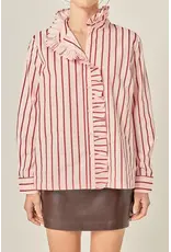 LILY STRIPE RUFFLE BLOUSE