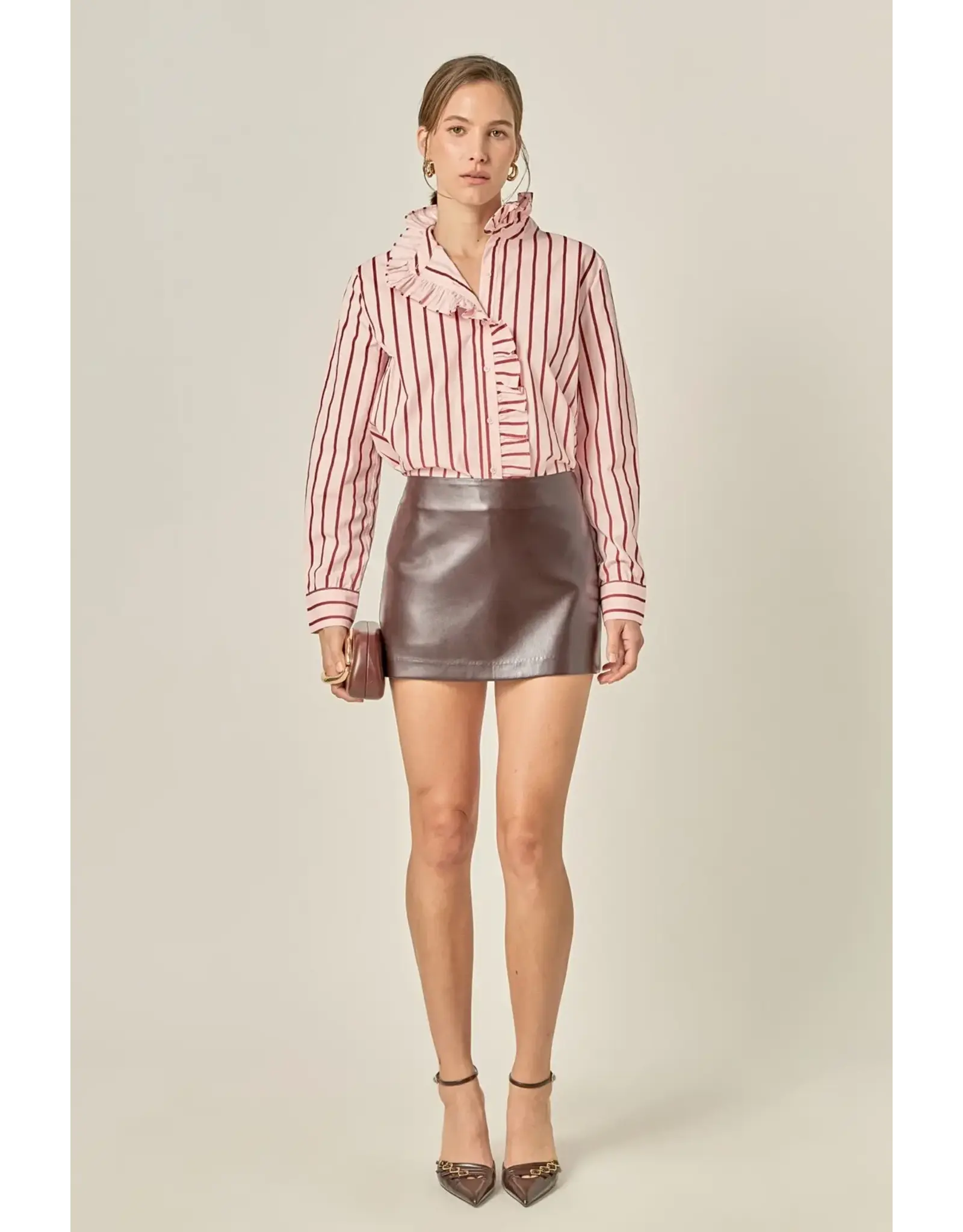 LILY STRIPE RUFFLE BLOUSE