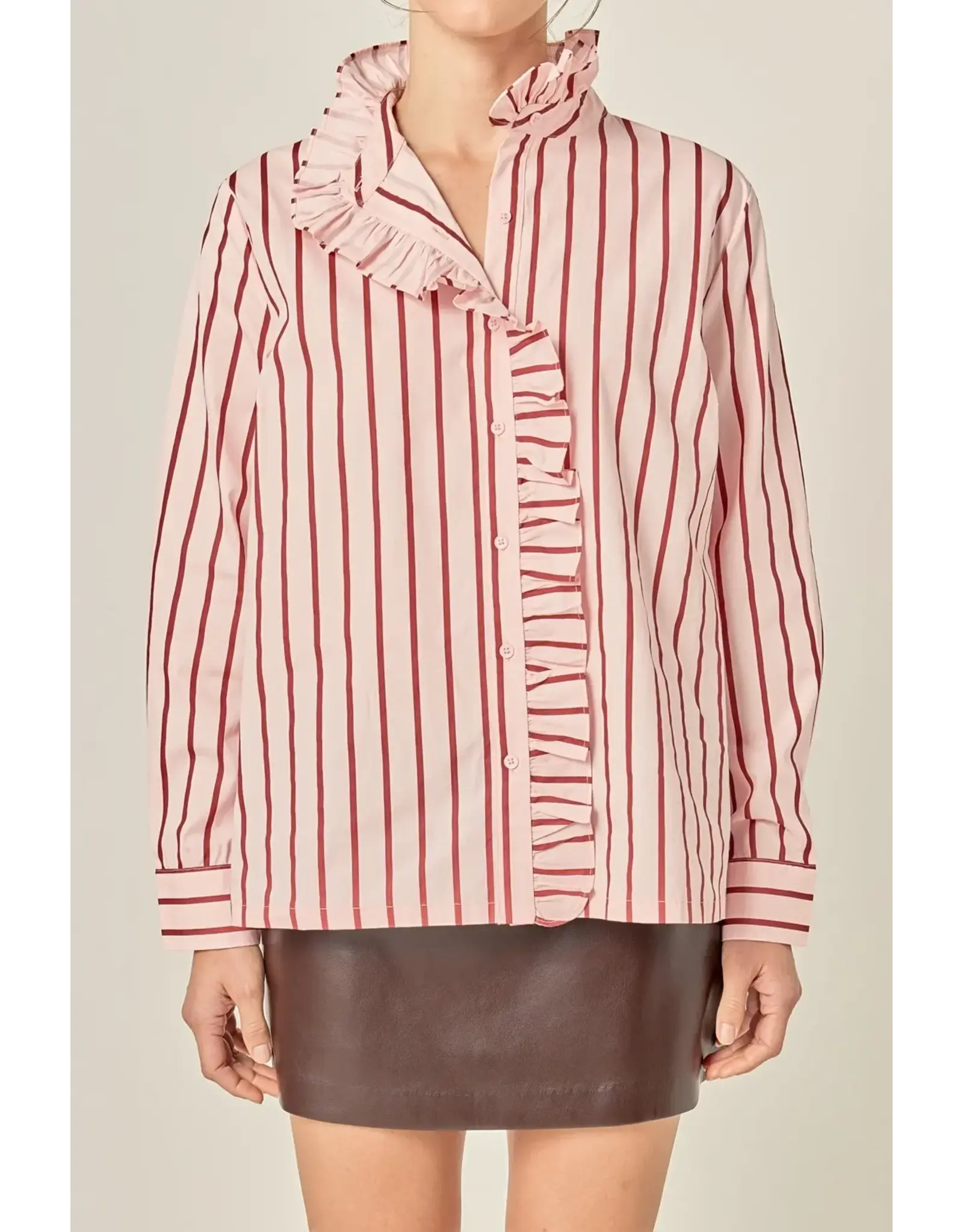 LILY STRIPE RUFFLE BLOUSE