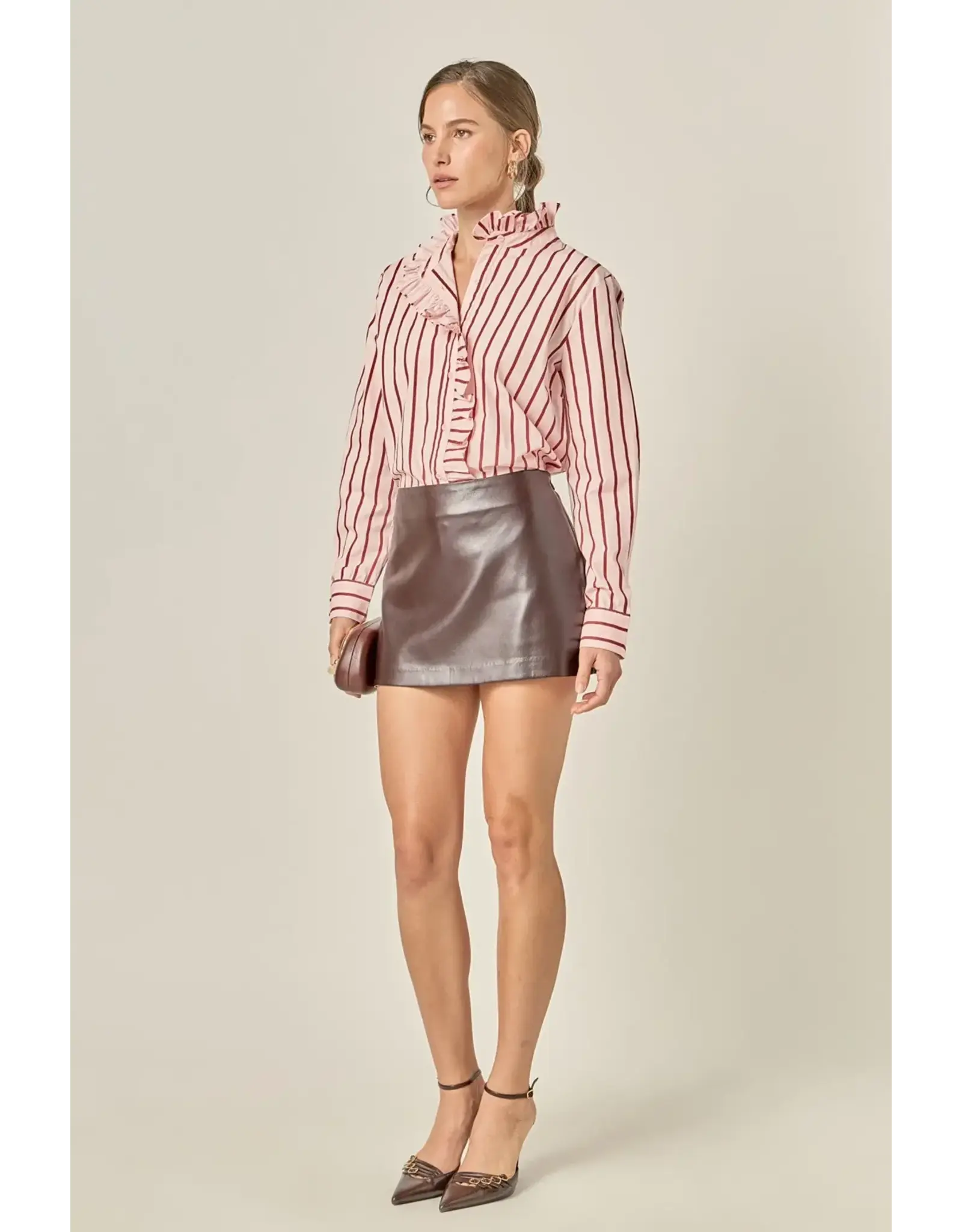 LILY STRIPE RUFFLE BLOUSE