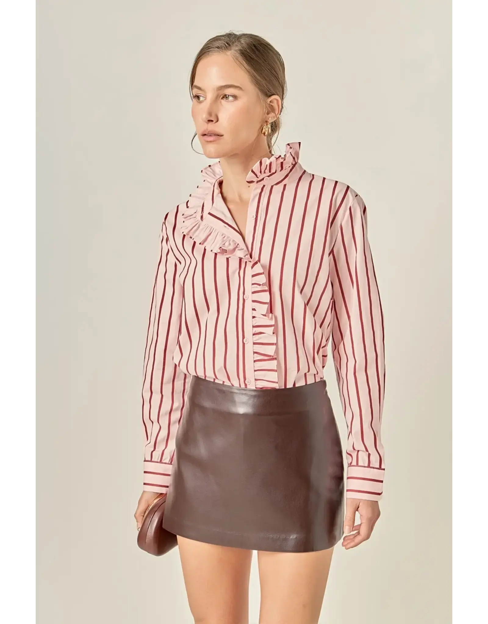 LILY STRIPE RUFFLE BLOUSE