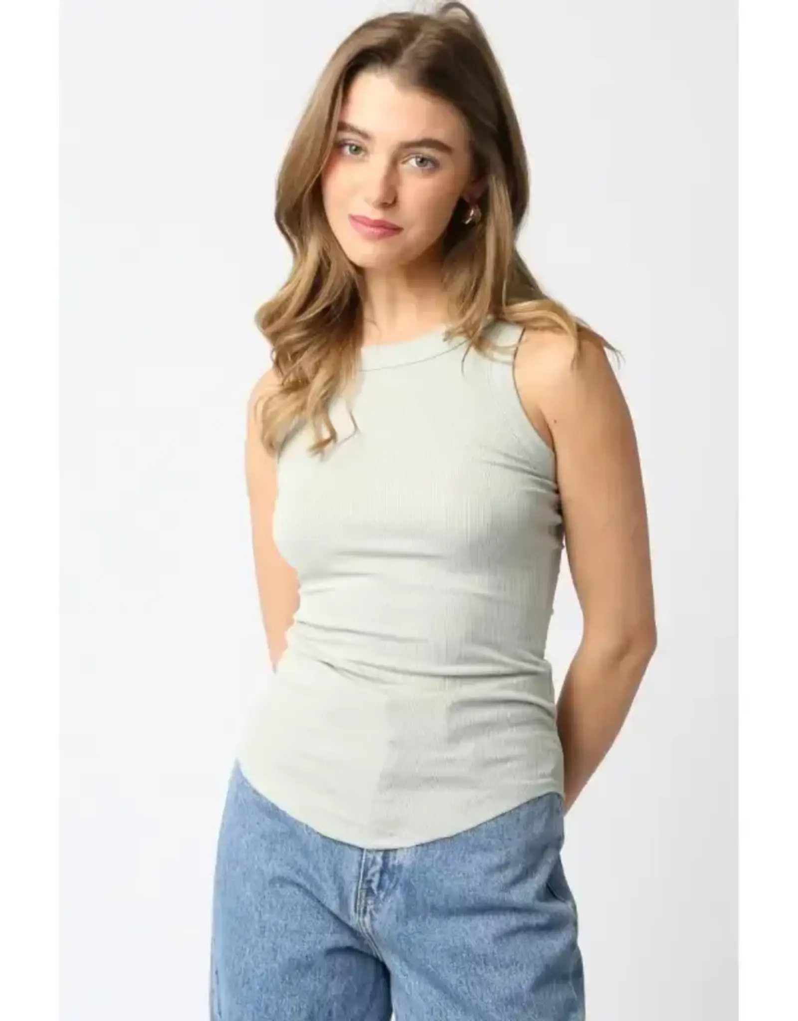 RIBBED HIGH SCOOP NECK TANK