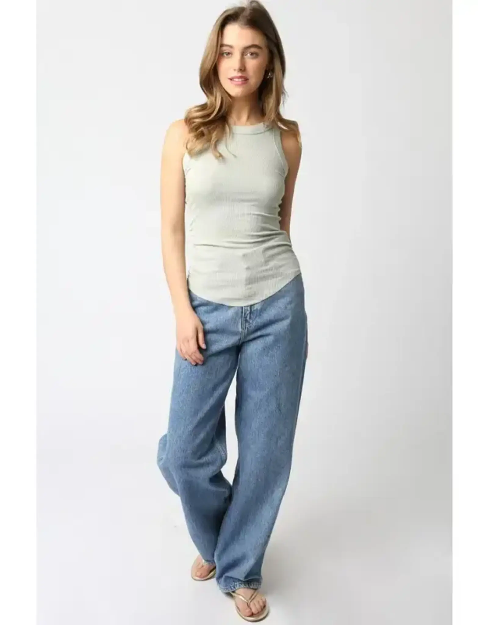 RIBBED HIGH SCOOP NECK TANK