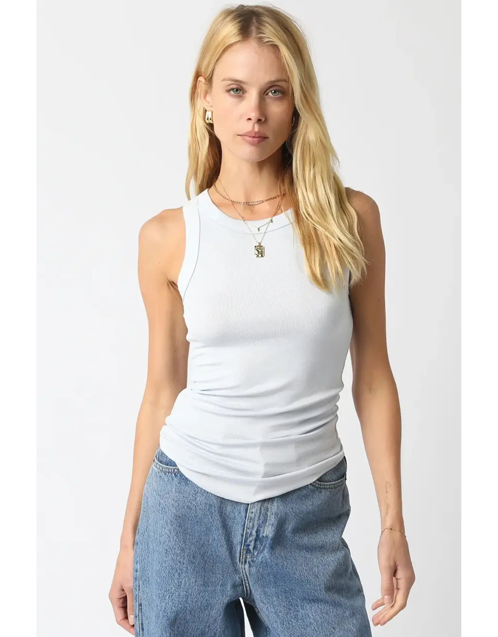 RIBBED HIGH SCOOP NECK TANK