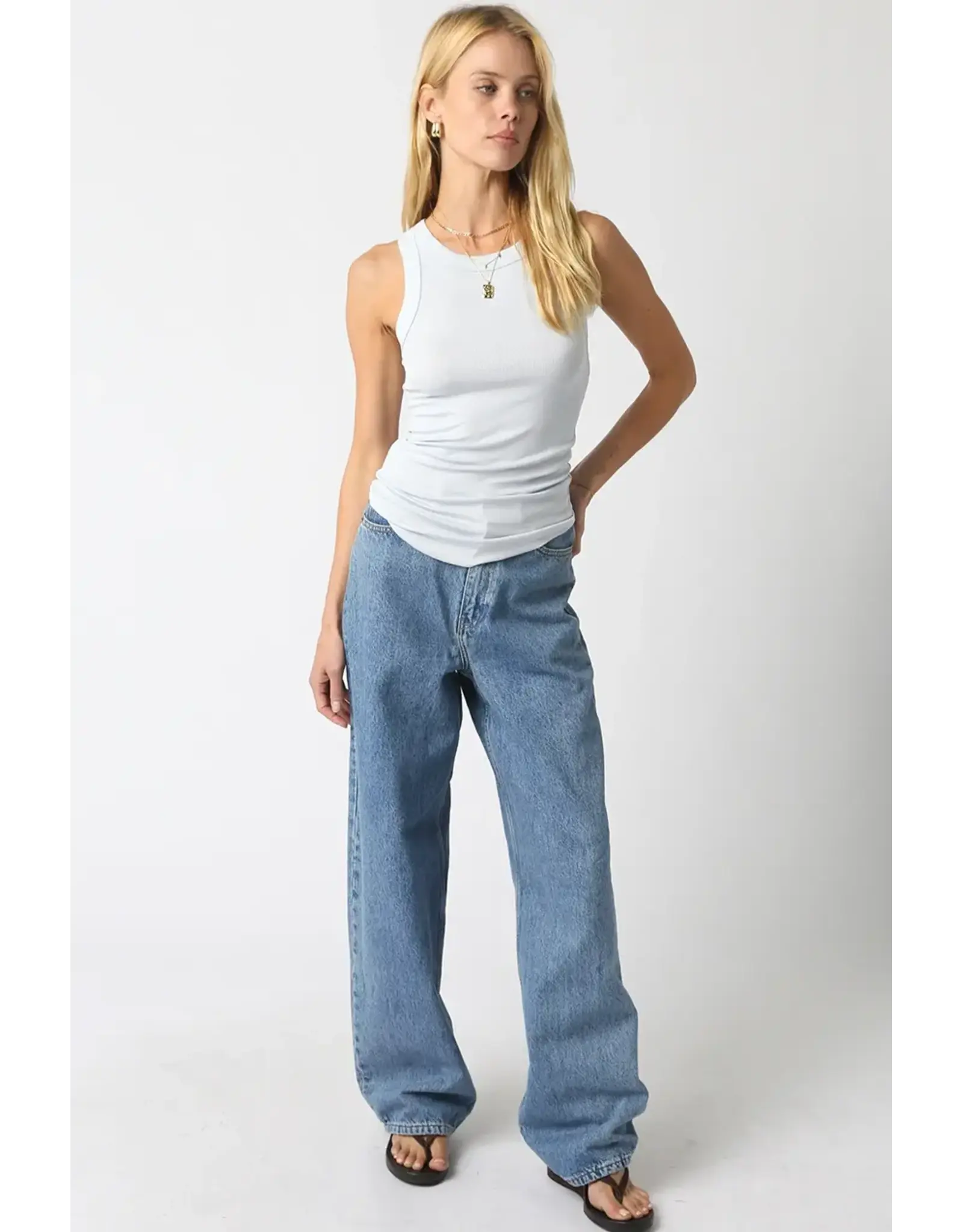 RIBBED HIGH SCOOP NECK TANK