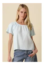 MELINA GATHERED SSLV BLOUSE