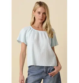 MELINA GATHERED SSLV BLOUSE