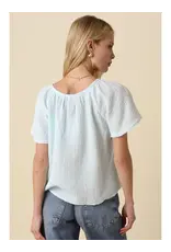 MELINA GATHERED SSLV BLOUSE