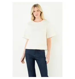 ZOE DENIM CREW NECK TOP