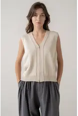 ZIP FRONT SLVLESS KNIT VEST