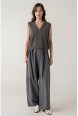 ZIP FRONT SLVLESS KNIT VEST