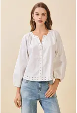 SILVER STUD LSLV BLOUSE