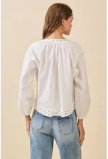 SILVER STUD LSLV BLOUSE