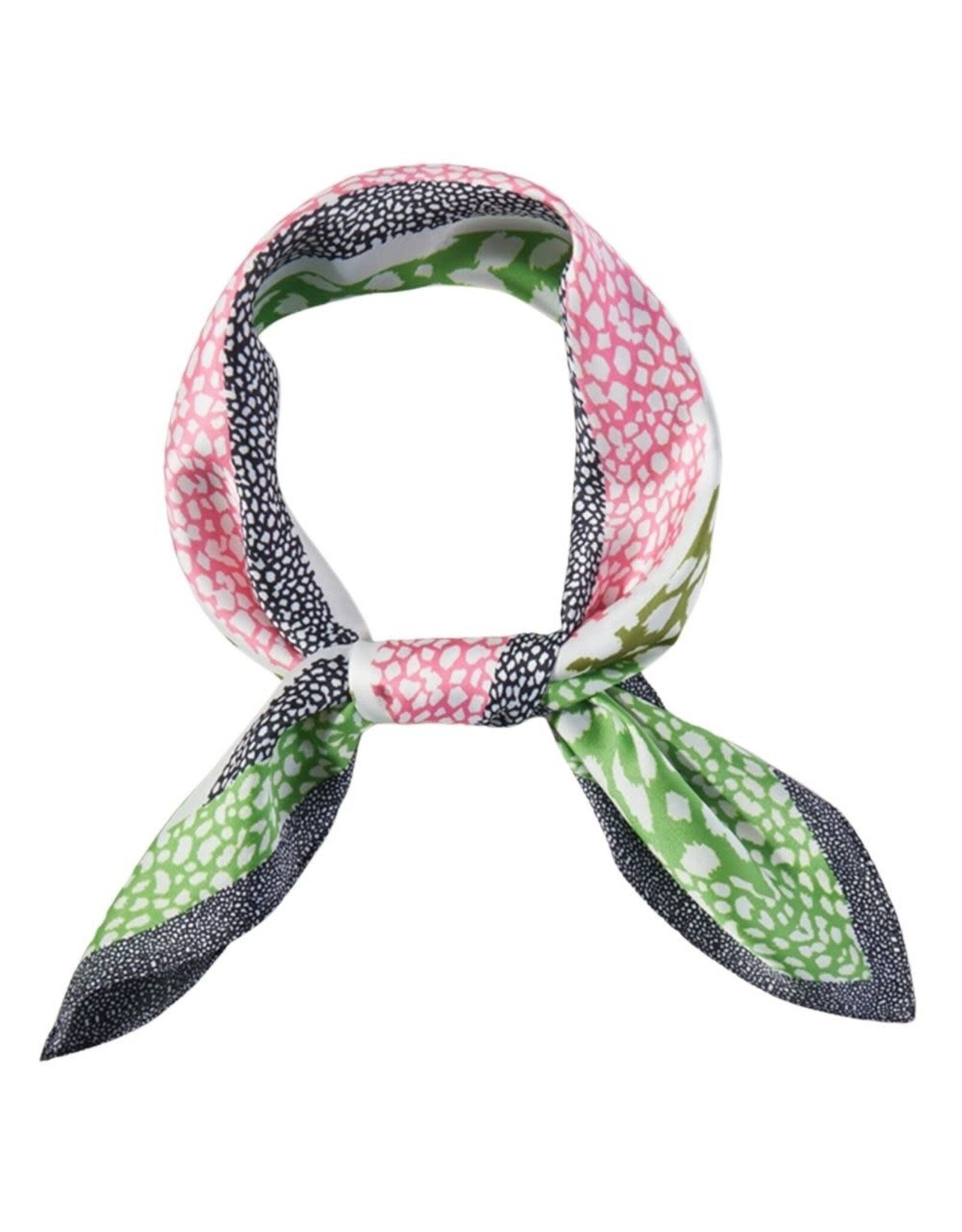 JOIA ACCESSORIES ABSTRACT GREEN LEOPARD PRINT BANDANA