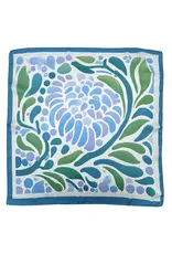 JOIA ACCESSORIES BLOOM PRINT BLUE SQUARE SCARF