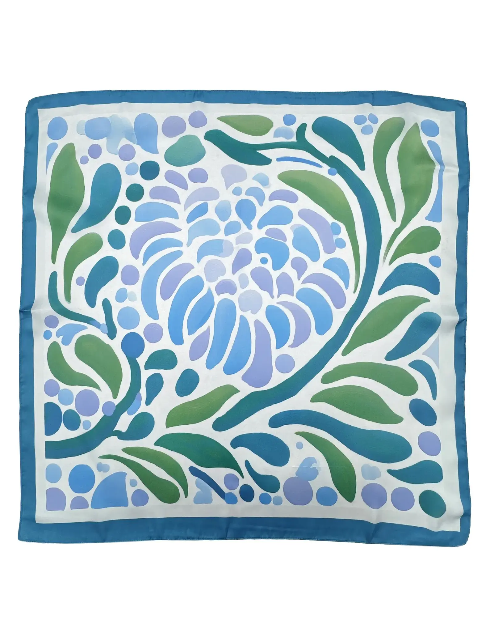 JOIA ACCESSORIES BLOOM PRINT BLUE SQUARE SCARF