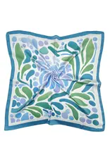 JOIA ACCESSORIES BLOOM PRINT BLUE SQUARE SCARF