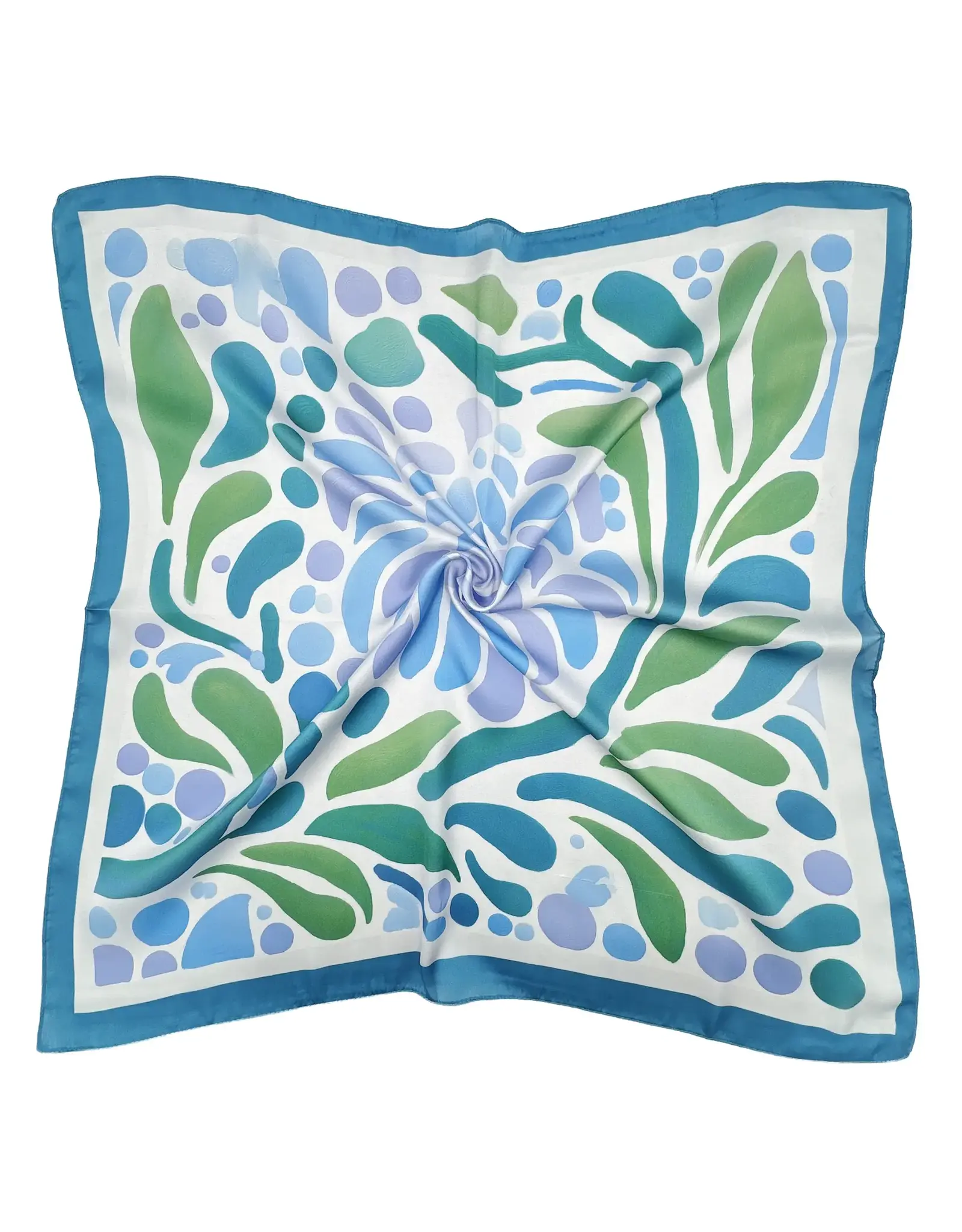 JOIA ACCESSORIES BLOOM PRINT BLUE SQUARE SCARF