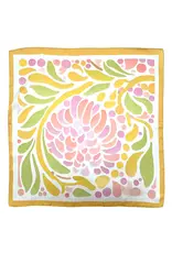 JOIA ACCESSORIES BLOOM PRINT YELLOW SQUARE SCARF