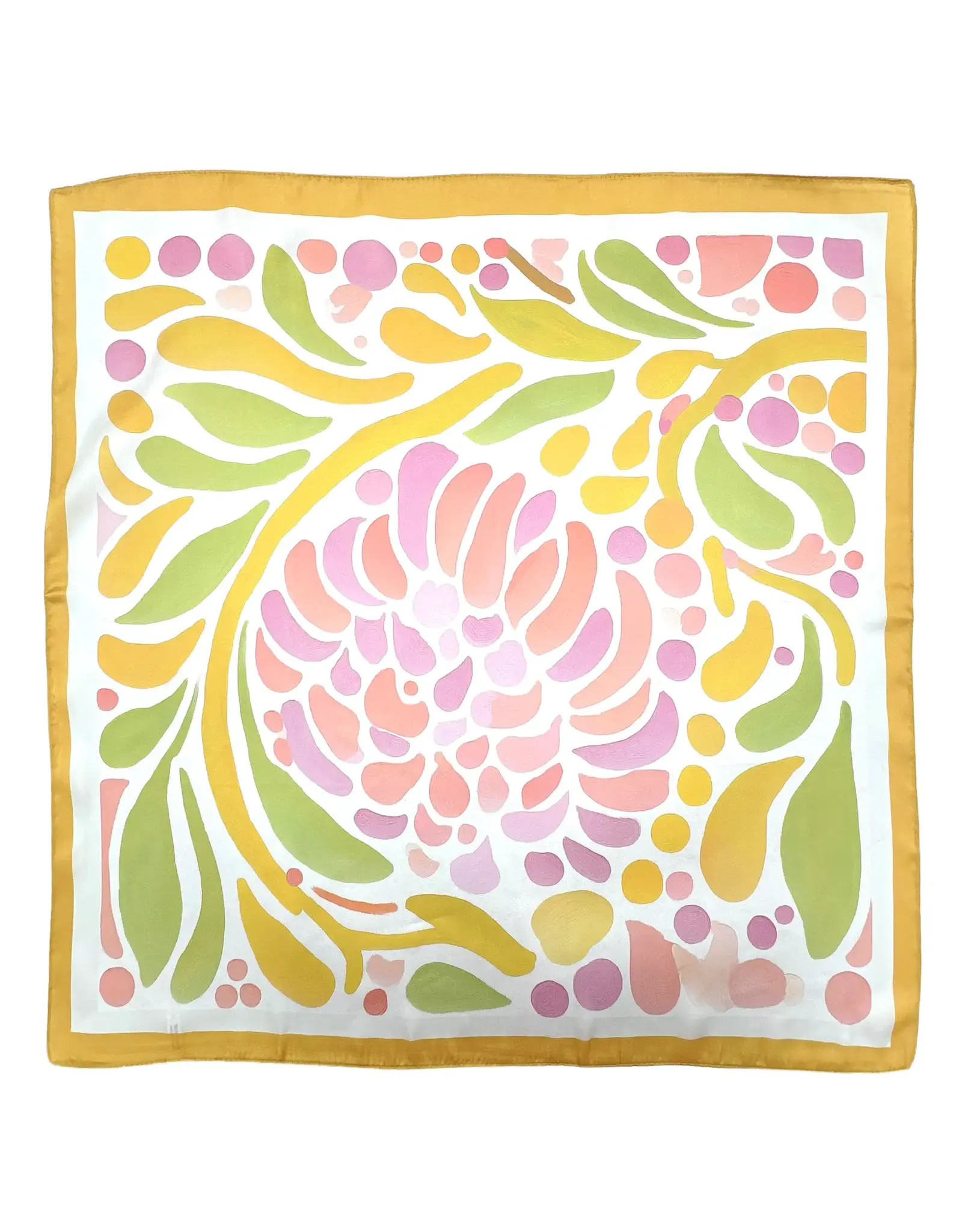 JOIA ACCESSORIES BLOOM PRINT YELLOW SQUARE SCARF