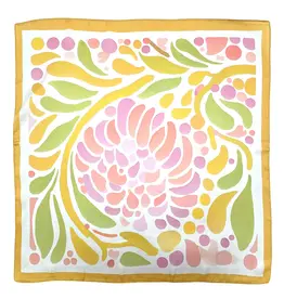 JOIA ACCESSORIES BLOOM PRINT YELLOW SQUARE SCARF