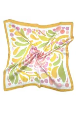 JOIA ACCESSORIES BLOOM PRINT YELLOW SQUARE SCARF