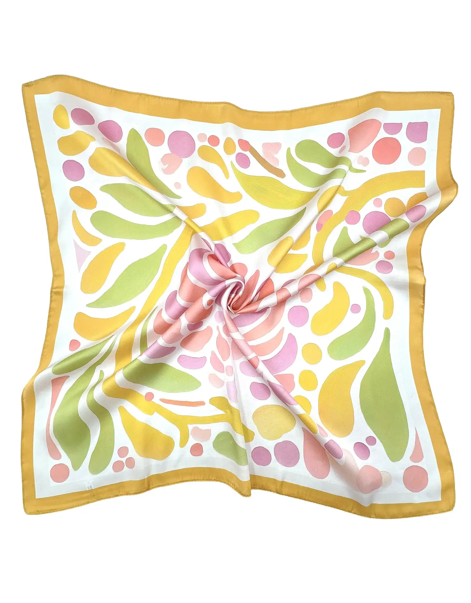 JOIA ACCESSORIES BLOOM PRINT YELLOW SQUARE SCARF