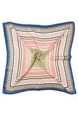 JOIA ACCESSORIES BOHO NAVY PRINT SQUARE SCARF