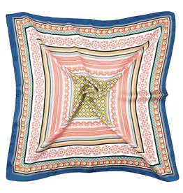 JOIA ACCESSORIES BOHO NAVY PRINT SQUARE SCARF