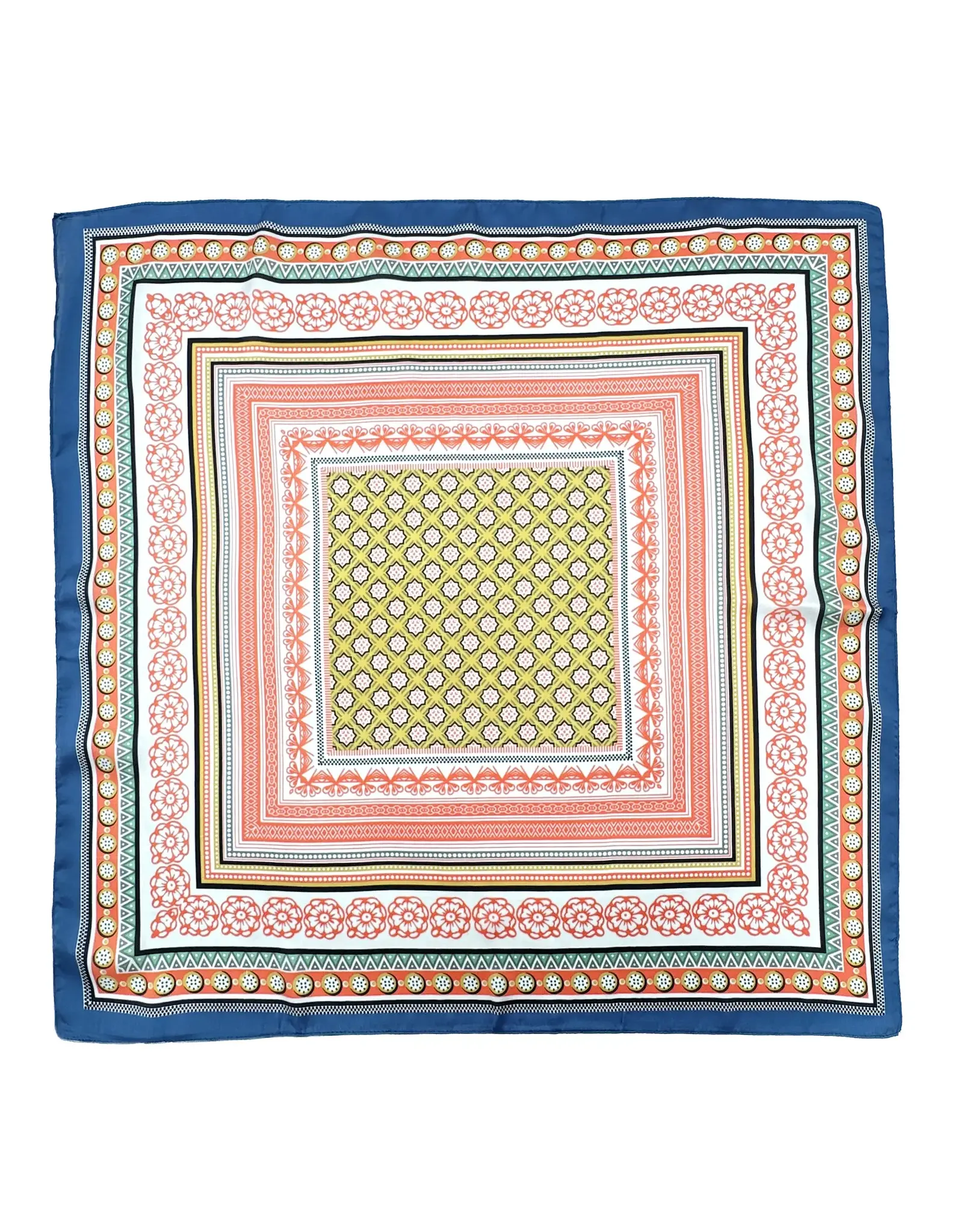 JOIA ACCESSORIES BOHO NAVY PRINT SQUARE SCARF