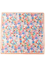 JOIA ACCESSORIES FLORAL PRINT ORANGE SILKY BANDANA NECK SCARF