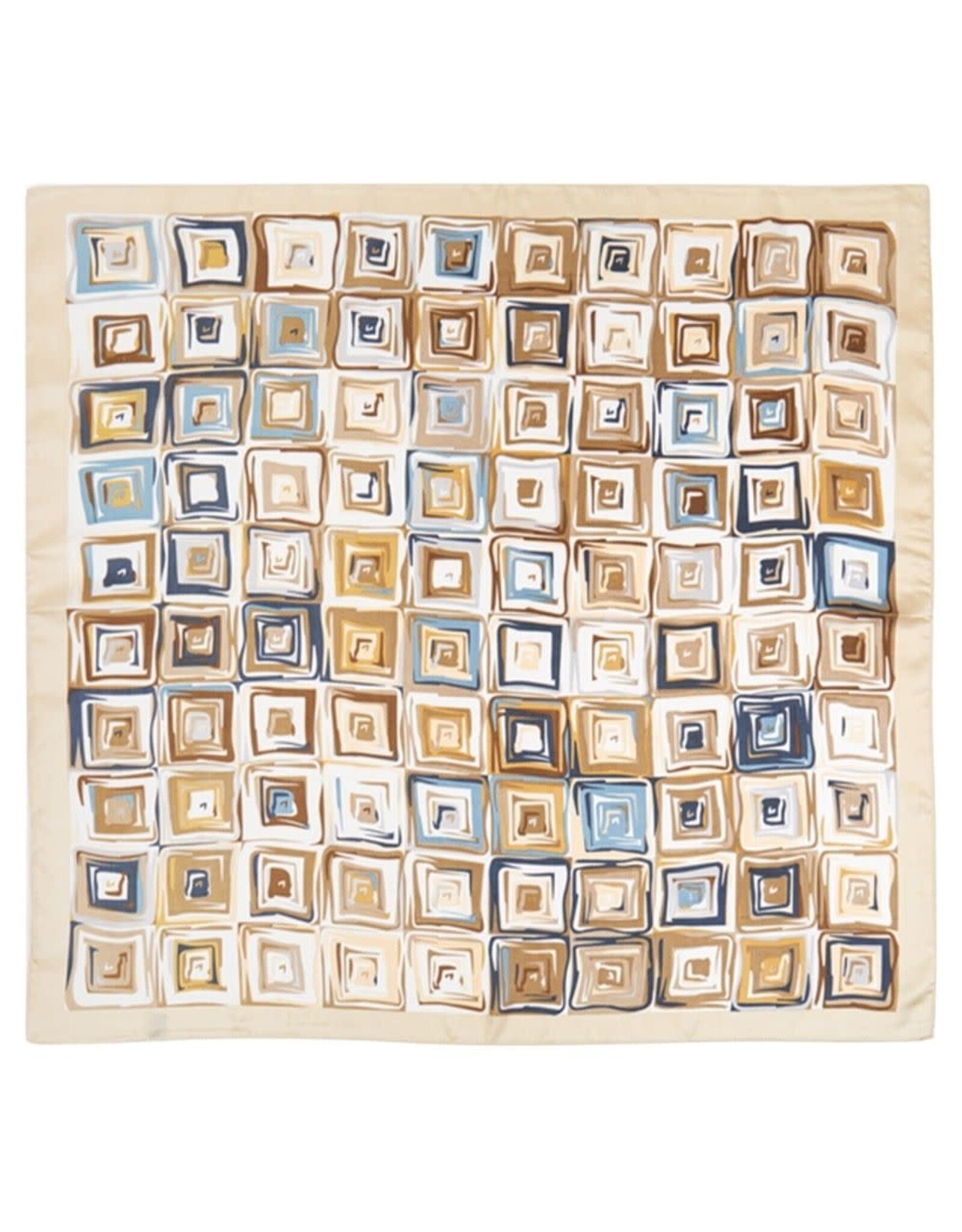 JOIA ACCESSORIES GEOMETRIC ABSTRACT SQUARE PATTERN SILKY BANDANA SQ