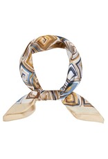 JOIA ACCESSORIES GEOMETRIC ABSTRACT SQUARE PATTERN SILKY BANDANA SQ
