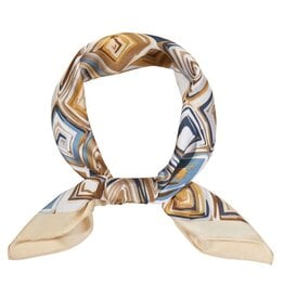 JOIA ACCESSORIES GEOMETRIC ABSTRACT SQUARE PATTERN SILKY BANDANA SQ
