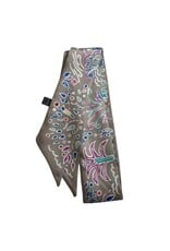 JOIA ACCESSORIES MULTI PATTERN KHAKI SKINNY SCARF