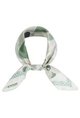 JOIA ACCESSORIES VINTAGE POPPY FLOWER OLIVE PRINT SILKY BANDANA