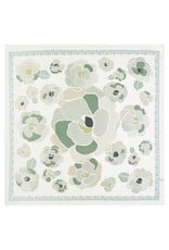 JOIA ACCESSORIES VINTAGE POPPY FLOWER OLIVE PRINT SILKY BANDANA