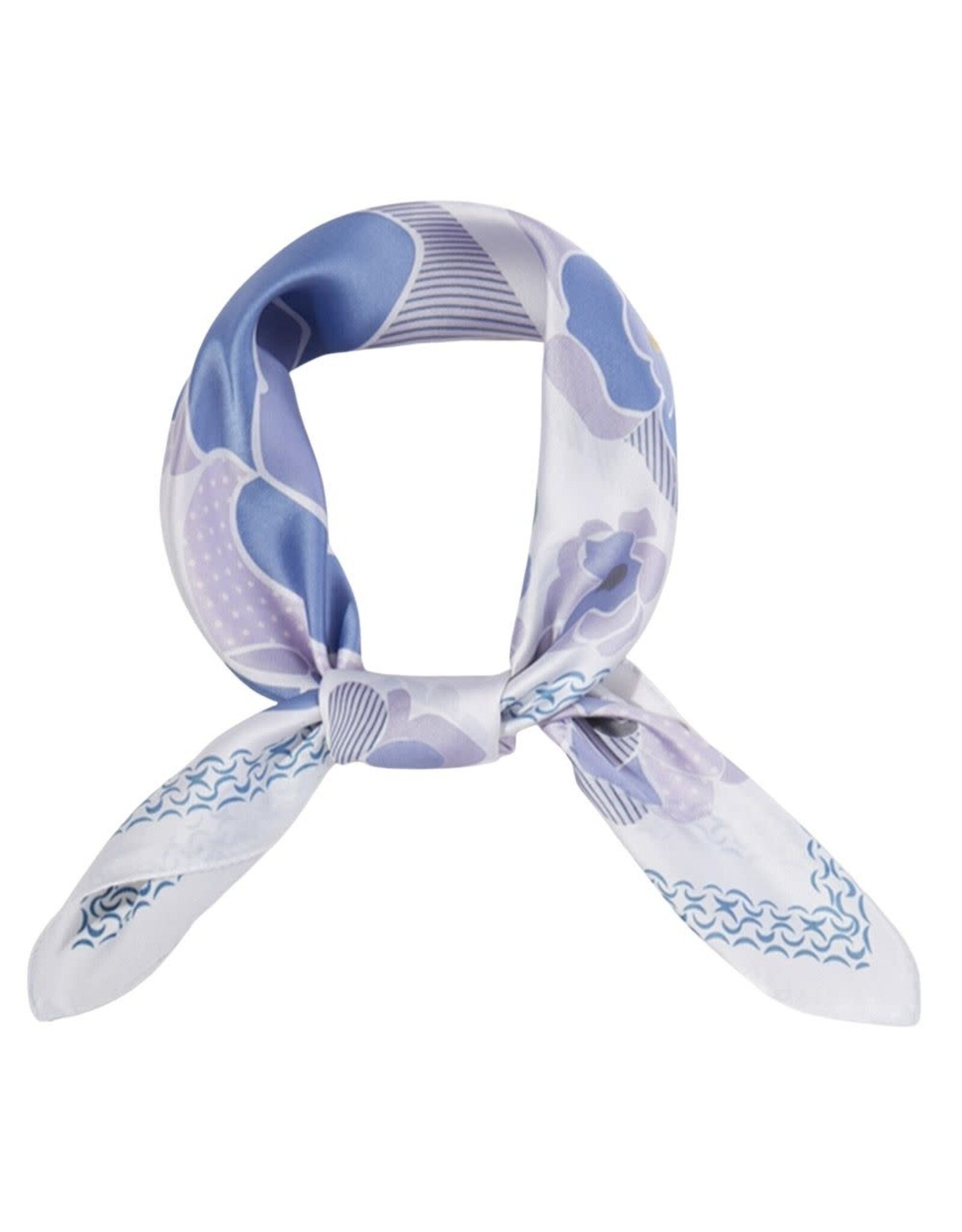 JOIA ACCESSORIES VINTAGE POPPY FLOWER PURPLE PRINT SILKY BANDANA