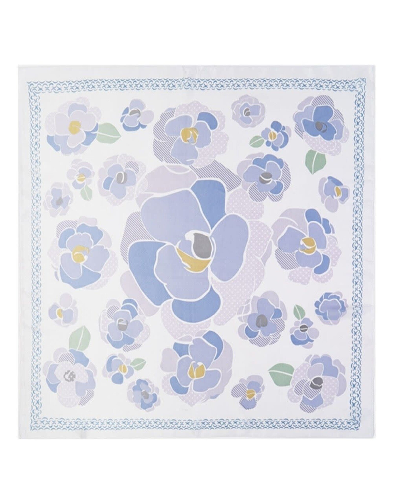 JOIA ACCESSORIES VINTAGE POPPY FLOWER PURPLE PRINT SILKY BANDANA