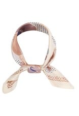 JOIA ACCESSORIES VINTAGE POPPY FLOWER TAUPE PRINT SILKY BANDANA