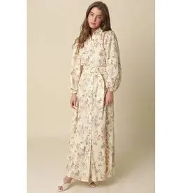 CAROLYN FLORAL BELTED MAXI